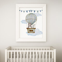 Постер «Воздушный шар» в белой рамке, формат А4 цена и информация | Картины, живопись | kaup24.ee