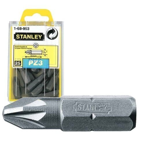 Kruvikeeraja ots ristpeaga Stanley PZ3 25mm (25tk.) 1-68-953 цена и информация | Käsitööriistad | kaup24.ee