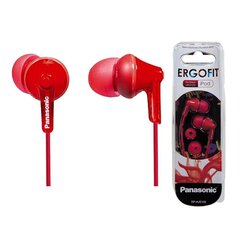 Juhtmega kõrvasisesed kõrvaklapid Panasonic kõrvaklapid RP-HJE125E-R, punane цена и информация | Наушники | kaup24.ee