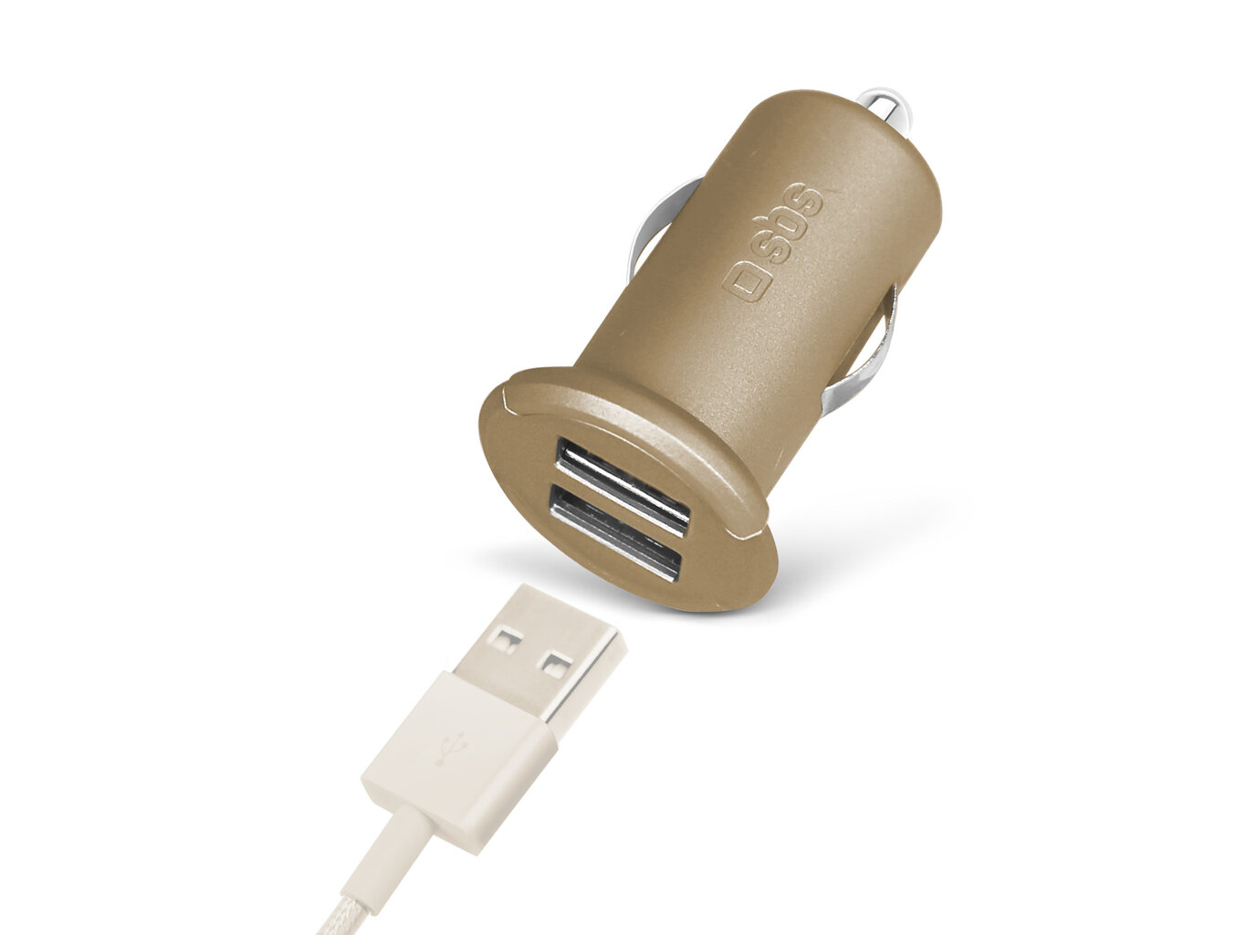 Mini Car Charger 2 Usb Port 2400 mA By SBS Gold hind ja info | Mobiiltelefonide laadijad | kaup24.ee