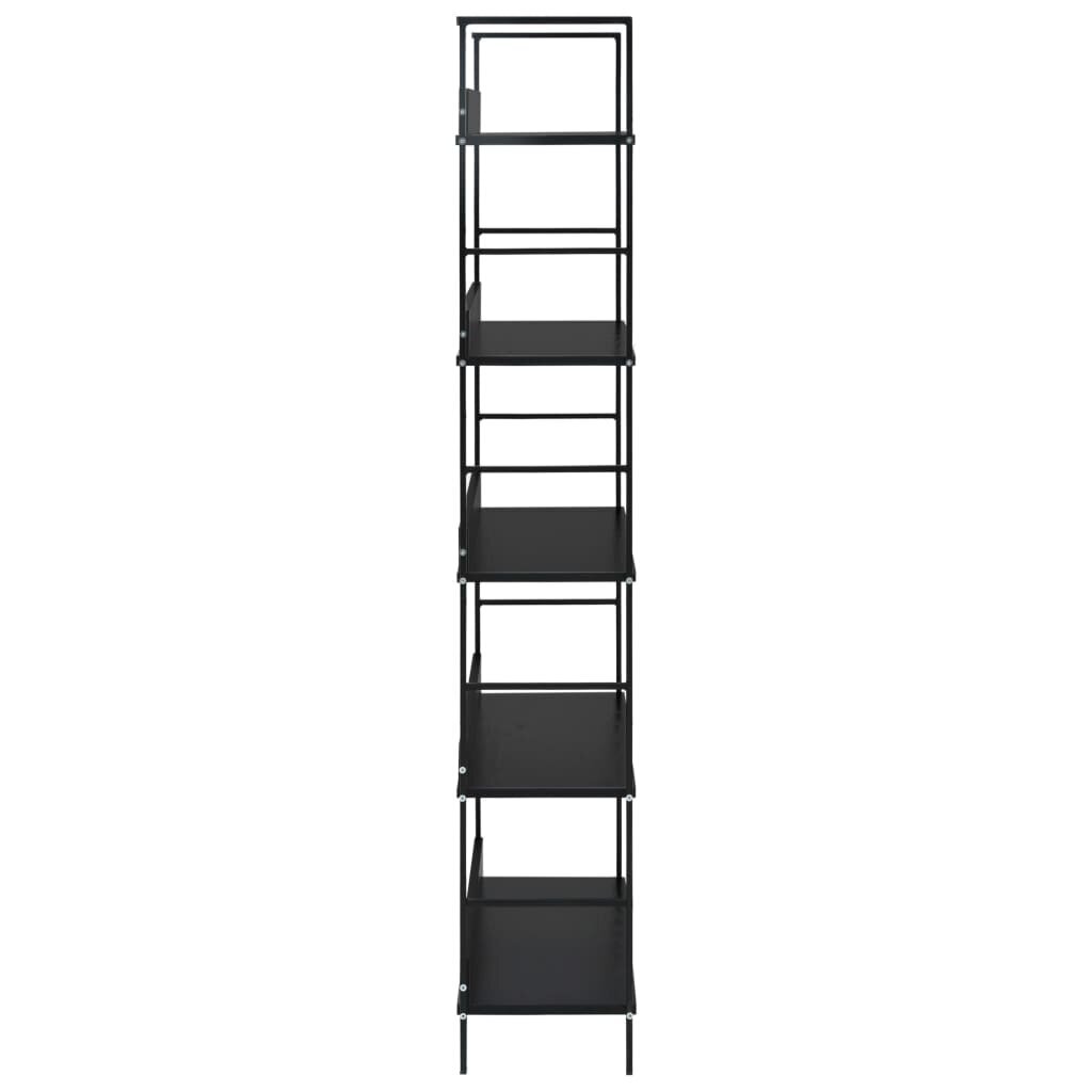 vidaXL 5-korruseline raamaturiiul must 60x27,6x158,5cm, puitlaastplaat hind ja info | Riiulid | kaup24.ee