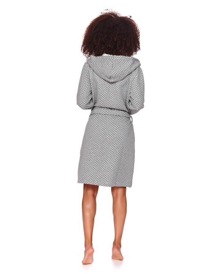 Naiste hommikumantel Dots Dark Grey hind ja info | Naiste hommikumantlid | kaup24.ee