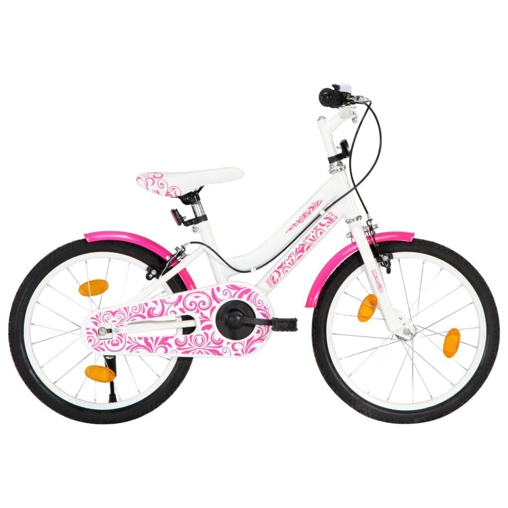 vidaXL laste jalgratas 18'', roosa ja valge hind ja info | Jalgrattad | kaup24.ee