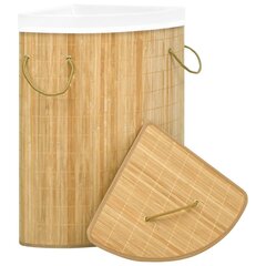 vidaXL bambusest nurga pesukorv, 60 l hind ja info | Vannitoa sisustuselemendid ja aksessuaarid | kaup24.ee