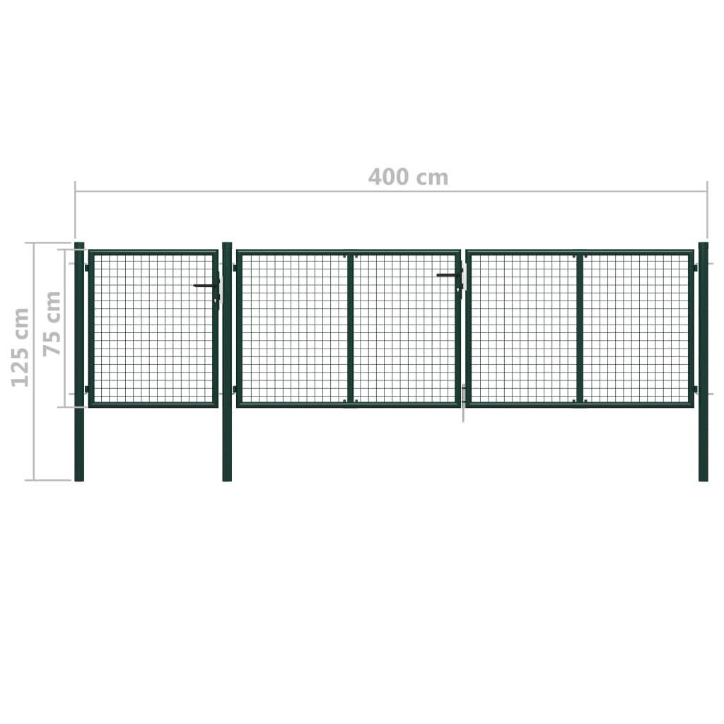 vidaXL aiavärav, teras, 400 x 75 cm, roheline hind ja info | Aiad ja tarvikud | kaup24.ee