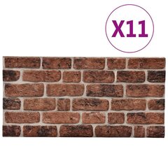 vidaXL 3D-seinapaneelid tumepruuni tellisedisainiga 11 tk EPS цена и информация | Настенная плитка | kaup24.ee