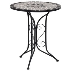 vidaXL mosaiikplaadiga bistroolaud, hall, 61 cm, keraamiline цена и информация | Садовые столы и столики | kaup24.ee