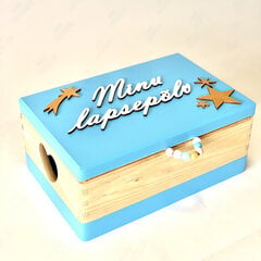 Käsitsi valmistatud karp "Minu lapsepõlv", sinine hind ja info | Kingituste pakendid | kaup24.ee