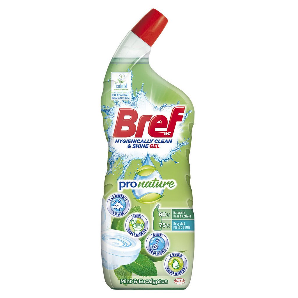 WC-poti puhastusvahend BREF Pronature Mint, 700ml цена и информация | Puhastusvahendid | kaup24.ee