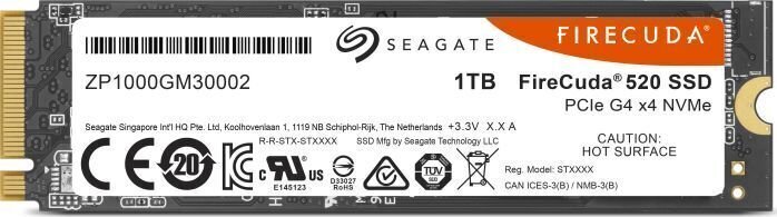 Seagate kõvaketas Seagate Firecuda 520 NVMe 1TB цена и информация | Sisemised kõvakettad (HDD, SSD, Hybrid) | kaup24.ee