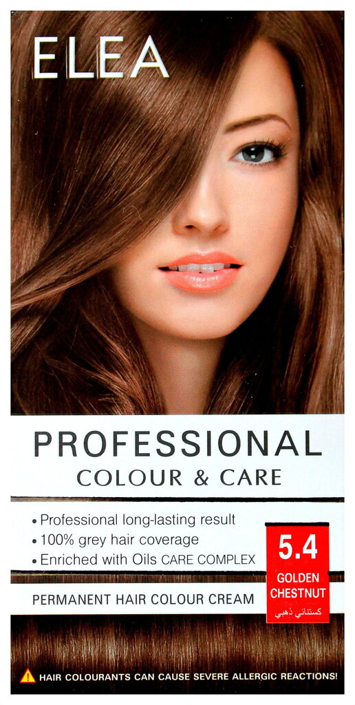 Kauapüsiv kreem-juuksevärv Elea Professional Colour&Care 5.4 Golden chestnut, 123ml hind ja info | Juuksevärvid | kaup24.ee