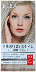 Kauapüsiv kreem-juuksevärv Elea Professional Colour&Care 9.1 Very light ash blond, 123 ml hind ja info | Juuksevärvid | kaup24.ee