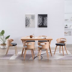 vidaXL söögitoolid 6 tk, must painutatud puit ja kunstnahk hind ja info | Söögilaua toolid, köögitoolid | kaup24.ee