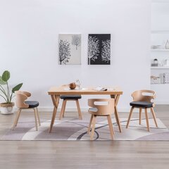 vidaXL söögitoolid 4 tk, must painutatud puit ja kunstnahk hind ja info | Söögilaua toolid, köögitoolid | kaup24.ee