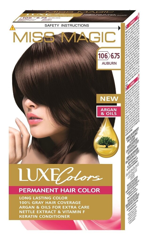 Püsiv juuksevärv Miss Magic Luxe Colors 6.75 Auburn, 93 ml hind ja info | Juuksevärvid | kaup24.ee
