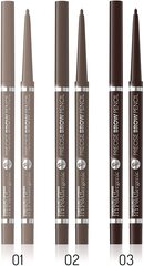 Карандаш для бровей Bell Hypoallergenic Precise brow pencil,02 Taupe blonde, 2 г цена и информация | Карандаши, краска для бровей | kaup24.ee