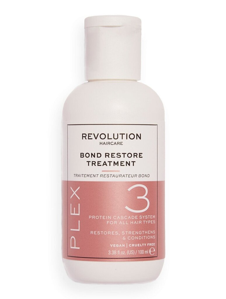 Taastav juukseseerum Revolution Haircare Plex 3 Bond Restore, 100 ml цена и информация | Maskid, õlid, seerumid | kaup24.ee