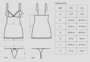 Сексуальная ночная рубашка Obsessive Monita цена и информация | Сексуальное женское белье | kaup24.ee