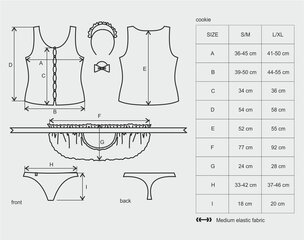 Seksikas teenija kostüüm Obsessive Cookie sexy hind ja info | Naiste sekspesu | kaup24.ee