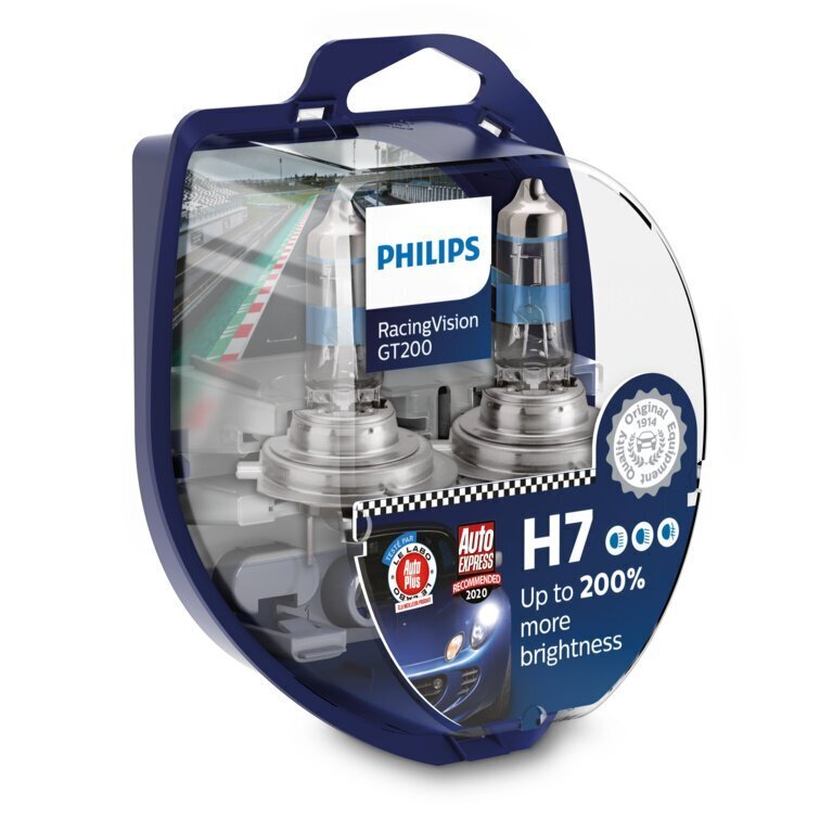 PHILIPS auto pirn H7 12V 55W Racing Vision + 200%, 2 tk. villng Vision + 200%, 2 gab. villid hind ja info | Autopirnid | kaup24.ee