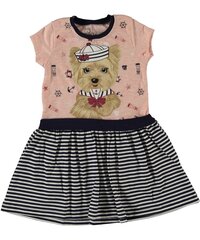 Tüdrukute lühikeste varrukatega kleit, roosa ja hall hind ja info | Tüdrukute kleidid | kaup24.ee