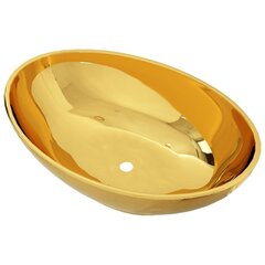 vidaXL valamu 40 x 33 x 13,5 cm, keraamiline, kuldne hind ja info | Kraanikausid, valamud | kaup24.ee