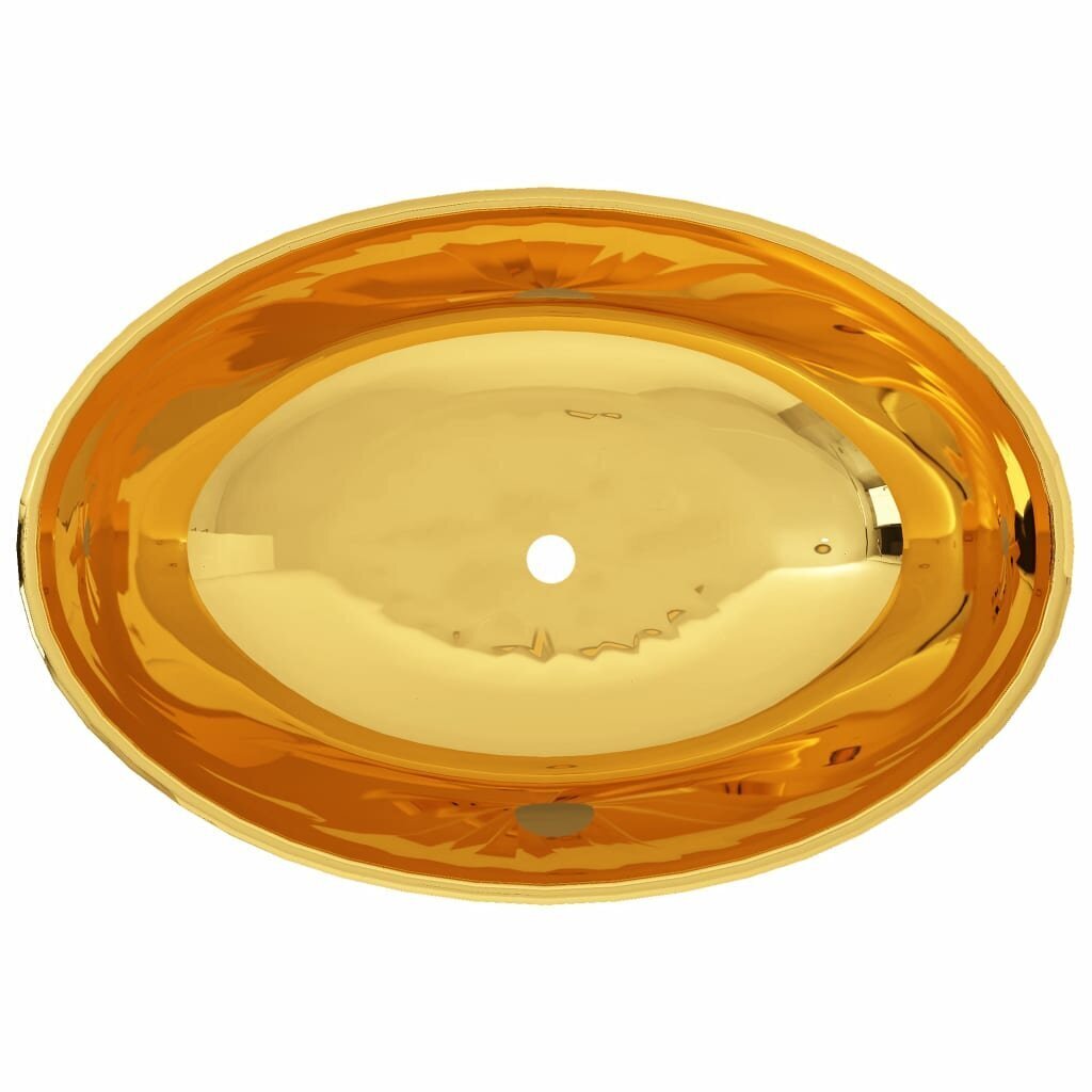vidaXL valamu 40 x 33 x 13,5 cm, keraamiline, kuldne цена и информация | Kraanikausid, valamud | kaup24.ee
