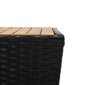 vidaXL teelaud, must 41,5 x 41,5 x 43 cm, polürotang, akaatsiapuit hind ja info | Aialauad | kaup24.ee
