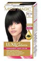 Стойкая краска для волос Miss Magic Luxe Colors 1.0 Black, 93 мл цена и информация | Краска для волос | kaup24.ee