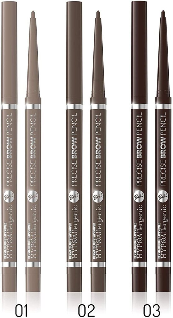 Kulmupliiats Bell Hypoallergenic Precise brow pencil,01 Light blonde, 2g hind ja info | Kulmuvärvid, -pliiatsid | kaup24.ee