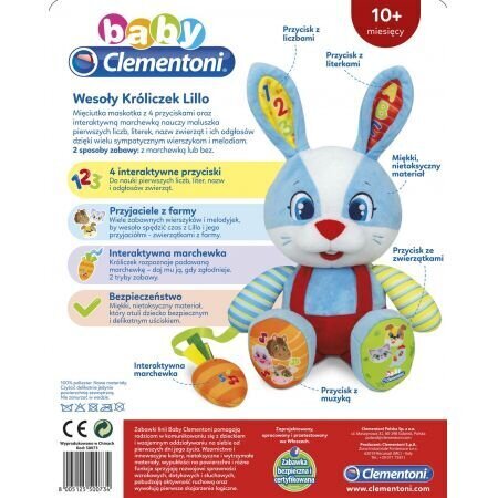 Interaktiivne mänguasi Clementoni Bunny Lillo, poola keel цена и информация | Pehmed mänguasjad | kaup24.ee