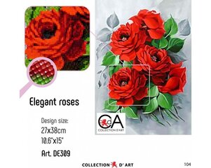 Pildid straazidega teemantmosaiiktehnikas "Imelised roosid" Collection D'Art 27x38cm цена и информация | Алмазная мозаика | kaup24.ee