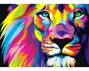 Картина стразами в технике алмазной вышивки "Радужный лев" Collection D'Art 27x38cm цена и информация | Алмазная мозаика | kaup24.ee