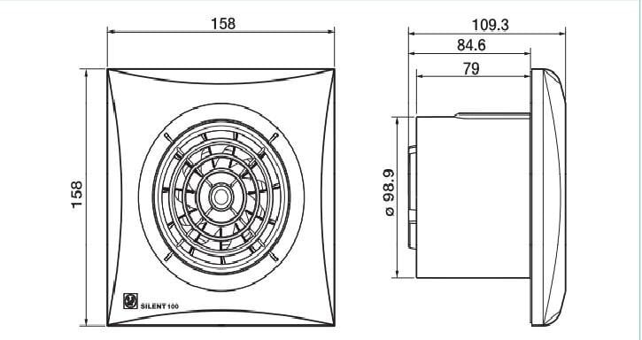 Vannitoa ventilaator Soler&Palau Silent-100 CRZ Silver reguleeritava taimeriga hind ja info | Vannitoa ventilaatorid | kaup24.ee