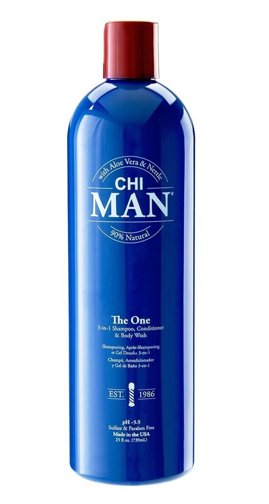 Juuksešampoon, palsam ja kehapuhastusvahend meestele CHI Man 3in1 HairBody, 739 ml цена и информация | Šampoonid | kaup24.ee