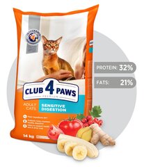 CLUB 4 PAWS Premium täisväärtuslik kuivtoit täiskasvanud kassidele Sensitive, 14kg цена и информация | Сухой корм для кошек | kaup24.ee