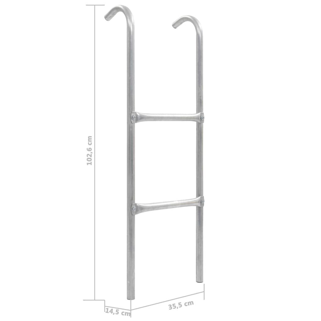 vidaXL 2-astmega batuudiredel, teras, hõbedane 102,6 cm hind ja info | Batuudid ja batuudi varuosad | kaup24.ee