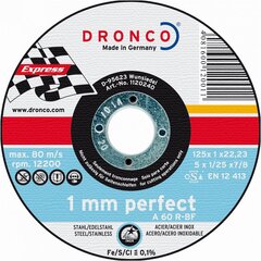 Режущий диск DRONCO A60R T41 (125 x 1,0 x 22,23) цена и информация | Шуруповерты, дрели | kaup24.ee