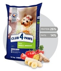 Полноценная сухая пища для собак Small Breeds, CLUB 4 PAWS Premium, 14 кг цена и информация | Сухой корм для собак | kaup24.ee