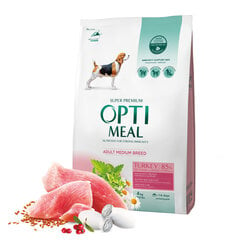 Optimeal Super Premium täisväärtuslik kuivtoit keskmistest tõugudest koertele Adult MEDIUM breeds kalkunilihaga, 4 kg hind ja info | Kuivtoit koertele | kaup24.ee