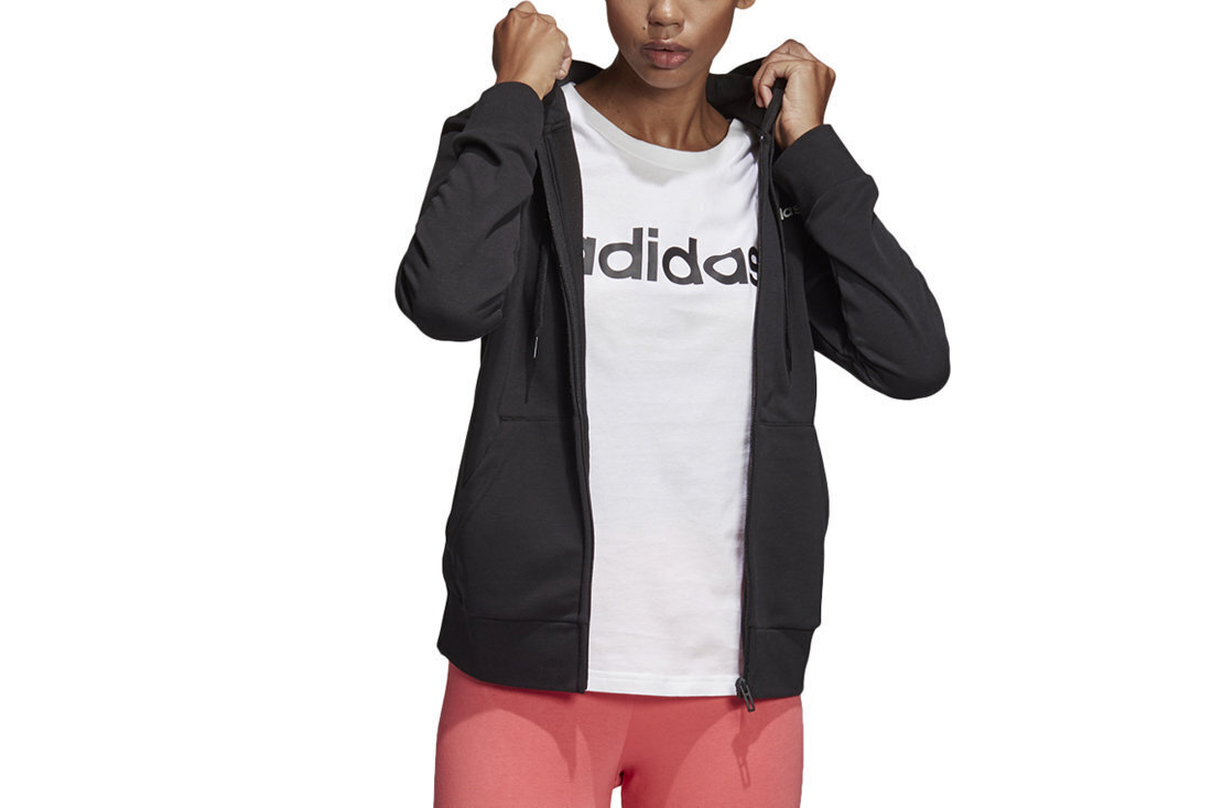 Naiste dressipluus Adidas W Essentials Pln Fz Hd S DP2414, must цена и информация | Naiste pusad | kaup24.ee