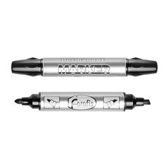 Marker kahe otsaga Forofis, 1-5mm + 3mm, permanent must цена и информация | Канцелярские товары | kaup24.ee