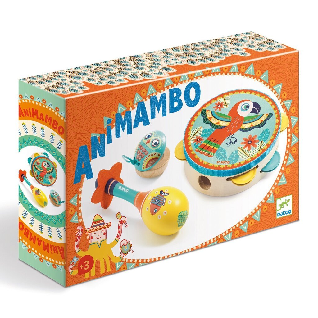 Muusikariistade komplekt - Tamburiin, maracas, kastanjett, Djeco Animambo DJ06016 hind ja info | Arendavad mänguasjad | kaup24.ee