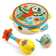 Muusikariistade komplekt - Tamburiin, maracas, kastanjett, Djeco Animambo DJ06016 цена и информация | Развивающие игрушки | kaup24.ee