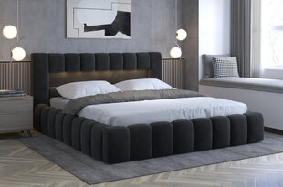 Кровать NORE Lamica 09, 140x200 см, черная цена и информация | Кровати | kaup24.ee