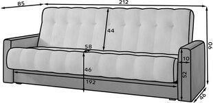 Diivanvoodi NORE Garett 03, hall/valge hind ja info | Diivanid ja diivanvoodid | kaup24.ee