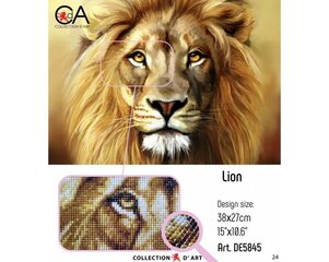 Pildid straazidega teemantmosaiiktehnikas "Lõvi" Collection D'Art 27x38cm hind ja info | Teemantmaalid, teemanttikandid | kaup24.ee