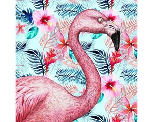 Pildid straazidega teemantmosaiiktehnikas "Eksootiline flamingo" Collection D'Art 38x38cm hind ja info | Teemantmaalid, teemanttikandid | kaup24.ee