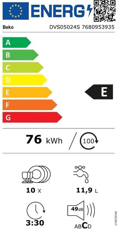 Beko DVS05024S hind ja info | Nõudepesumasinad | kaup24.ee