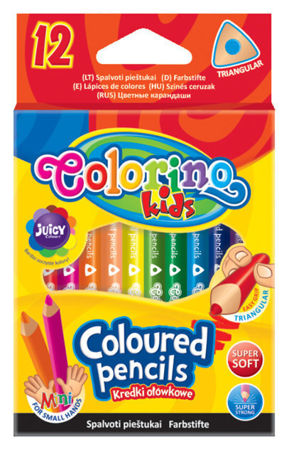 Kolme-nurgalised pliiatsid Colorino, 12 värvi hind ja info | Kunstitarbed, voolimise tarvikud | kaup24.ee